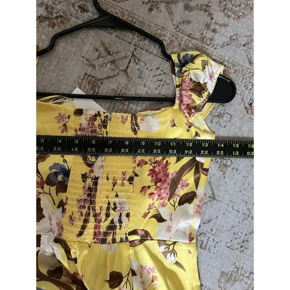 Reformation Genesis Floral Midi 100% Silk Dress Womens Size 0 NWT Spring Wedding - Picture 6 of 12
